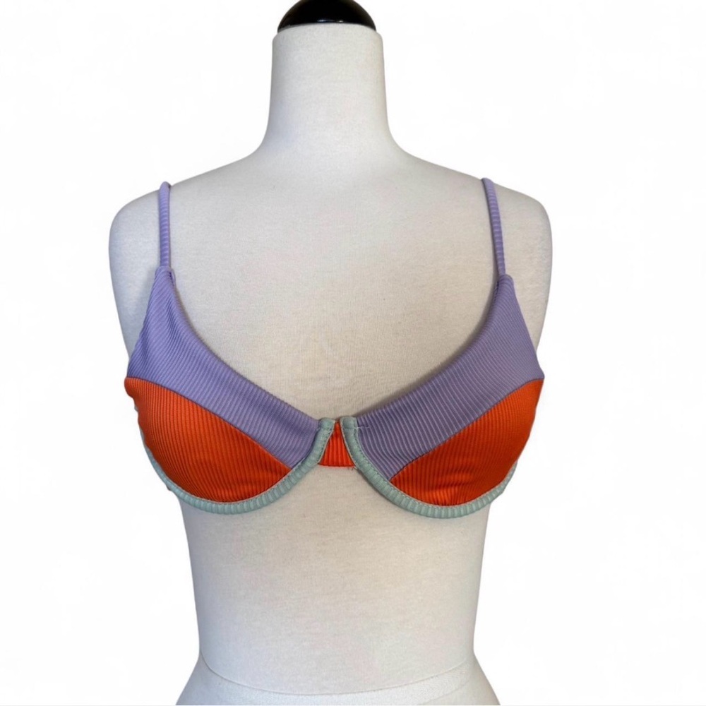 Colorblock Rib Underwire Bikini Set - Picture 3 of 5